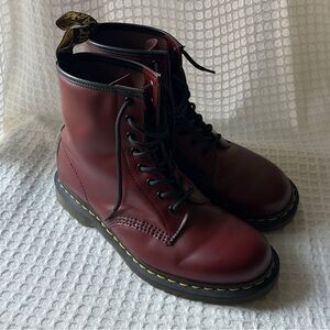 1460 Smooth Leather Lace Up Boots | Doc Martens, Cherry Red